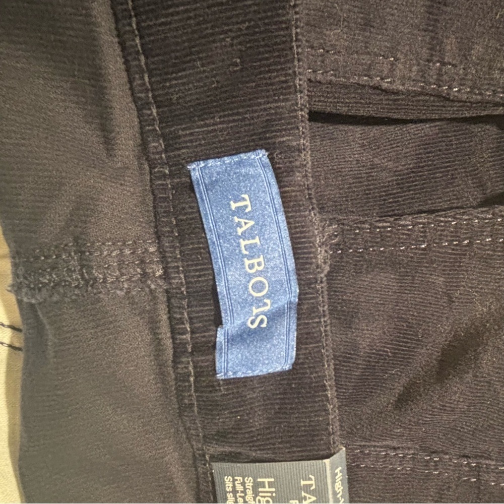 TALBOTS Sz 16 flawless high waist straight leg navy corduroy pants NEW WITH TAGS - Picture 12 of 15